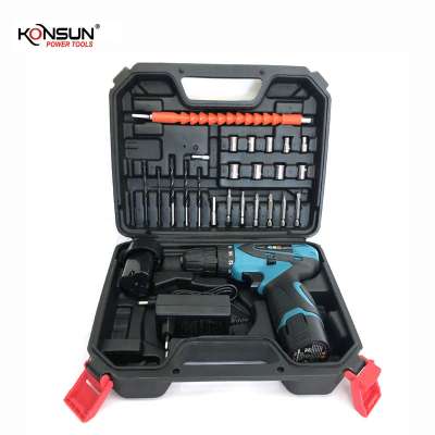 KONSUN 72007 professional 12v Li-ion battery mini electric cordless drill tool set